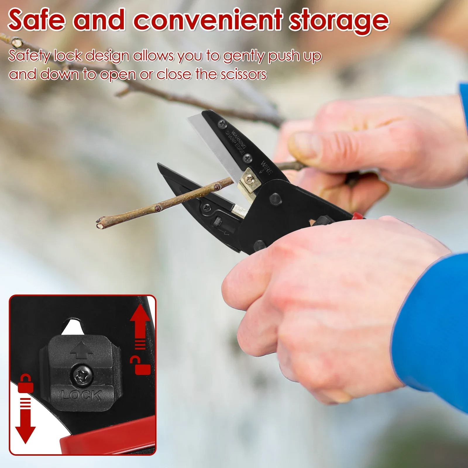 Industrial Scissors Heavy Duty Scissors Sharp Utility Shears Multipurpose Utility Cutter for Branch Plastic Carpet Copper Wire