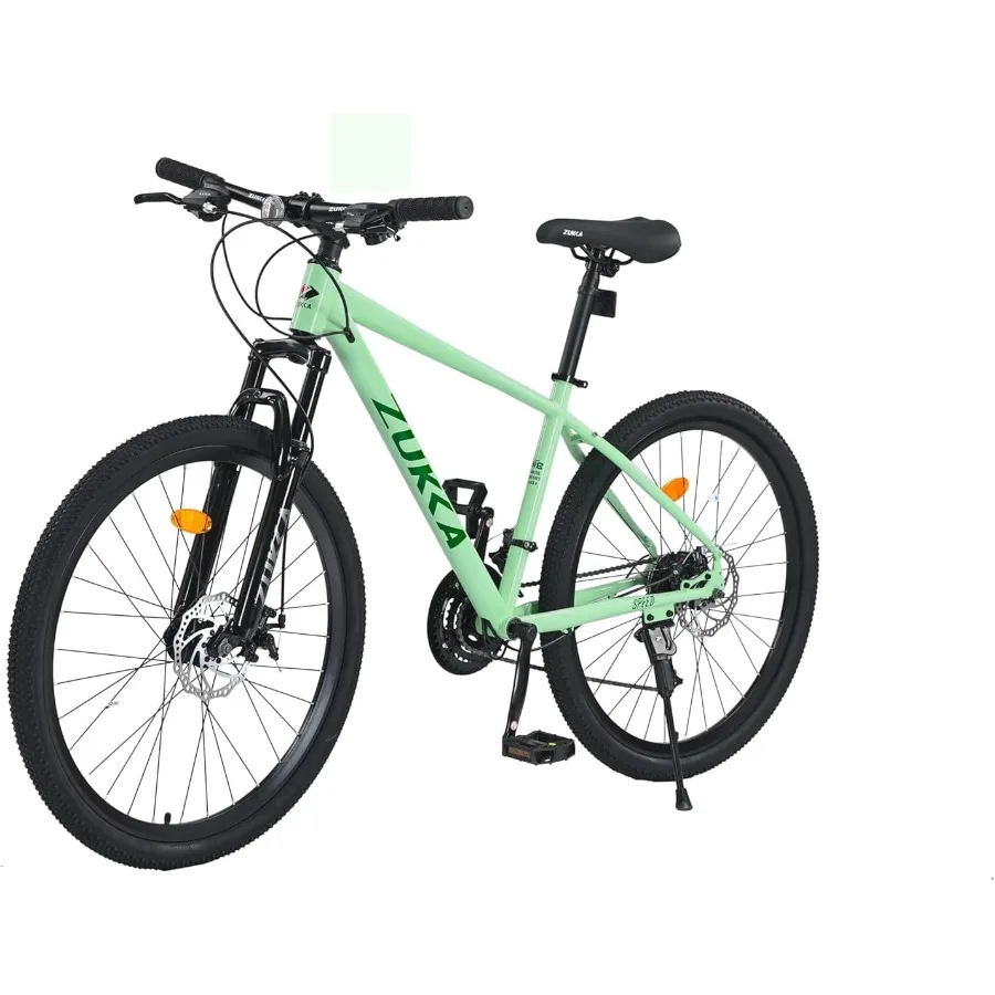 

26 Inch Mountain Bike 24 Speed Mountain Bike Steel Frame Adult Bicycle with Suspension Fork Dual Disc Brake for Womens Mens Mul