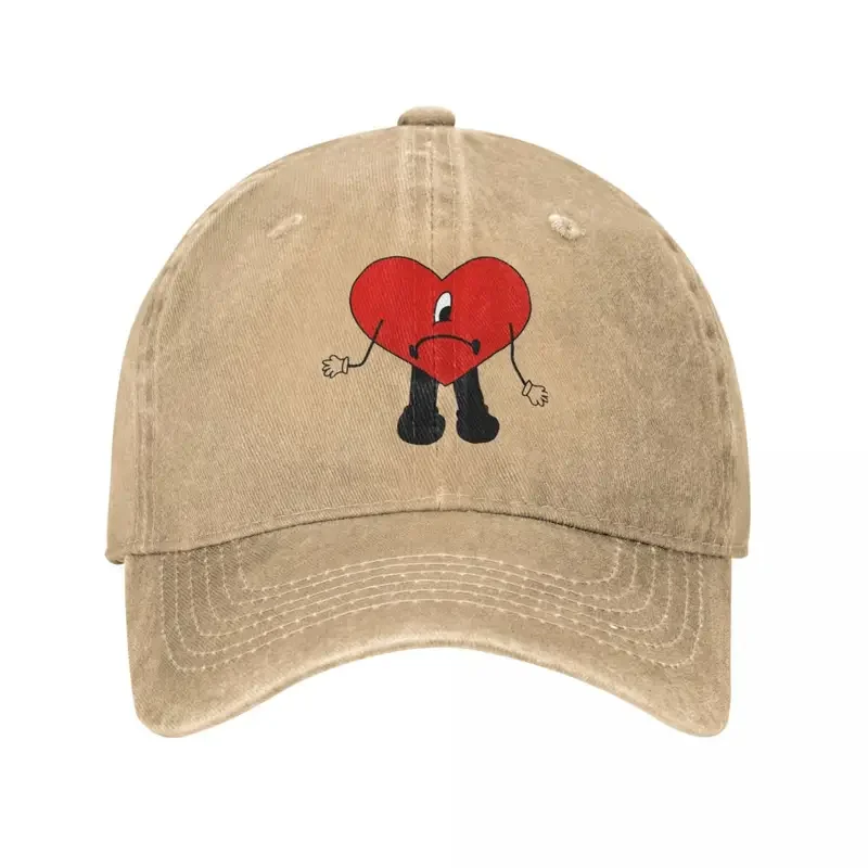 

Y2K Sad Heart Bad Bunny Unisex Style Baseball Distressed Cotton Caps Hat Vintage Outdoor Activities Sun Cap