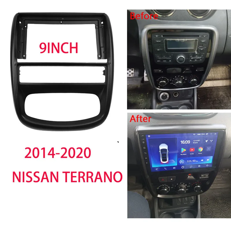 Car Radio Frame Kit For 2014-2020 Nissan Terrano Auto Stereo Center Console Holder Fascia Trim Bezel