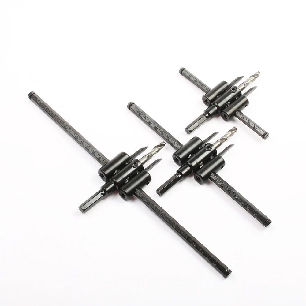 LUBAN regulowana metalowa drewniane kółko frez wiertła zestaw do cięcia narzędzie do majsterkowania 30mm-120mm czarne aluminium ostrze 30mm-200mm 30mm-300mm