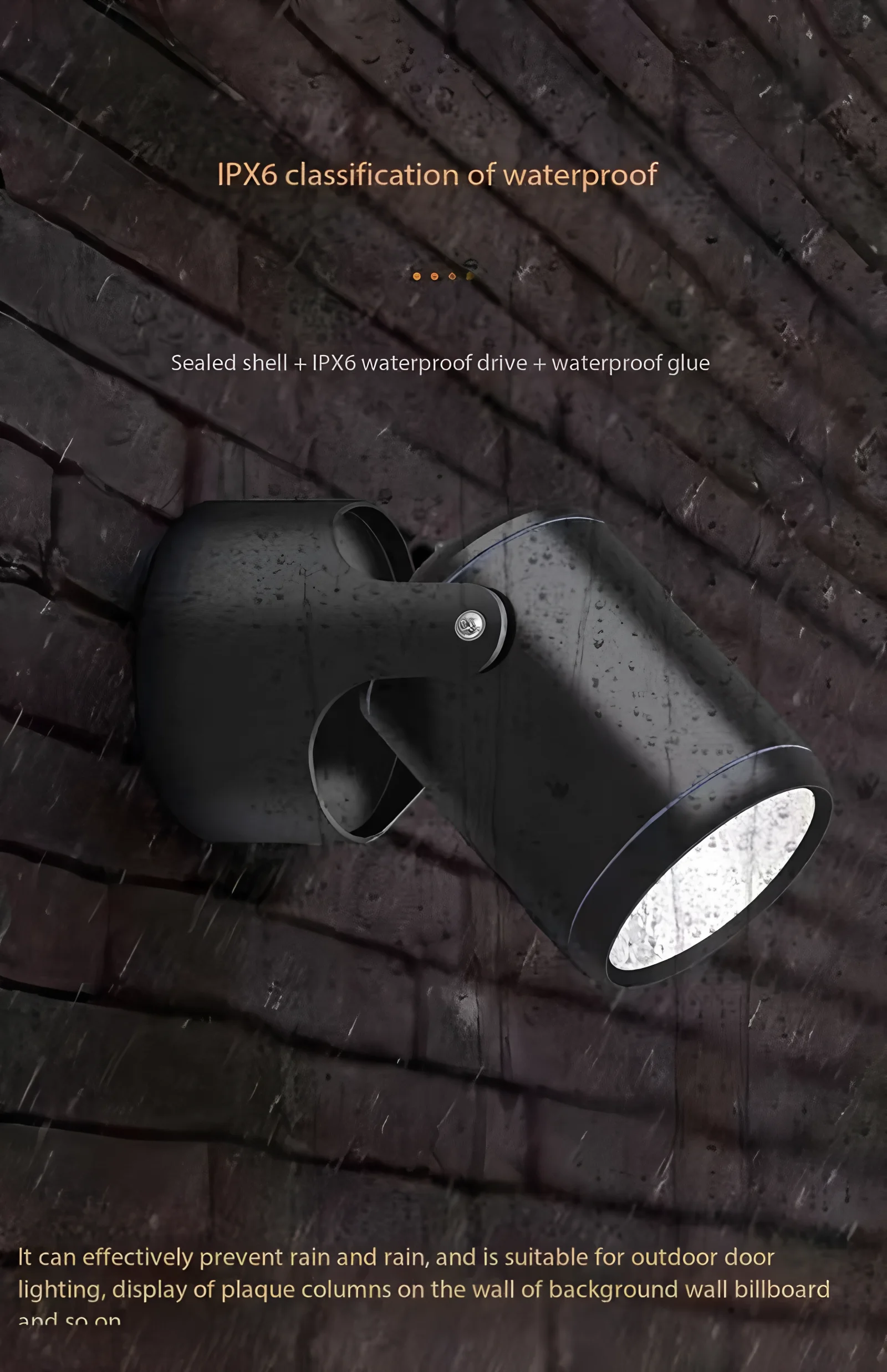 15W LED OutdoorRainproofSpotlightsShopDoor SignboardsPlaques AdvertisementsOutdoorWalls Surface-mountedWaterproof AdjustableAngl