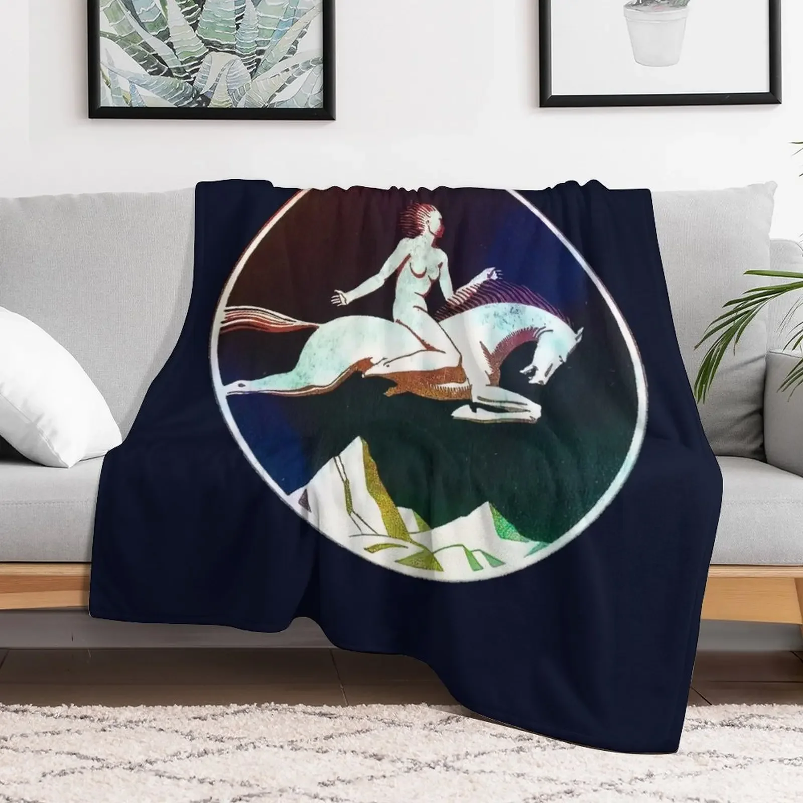 MIDNIGHT RIDER -COMMISSIONED150 YEARS OLD BY WEALTHY NEW ENGLANDER TO USE AS MARK OF OWNERSHIP FOR HIS BOOKS Throw Blanket