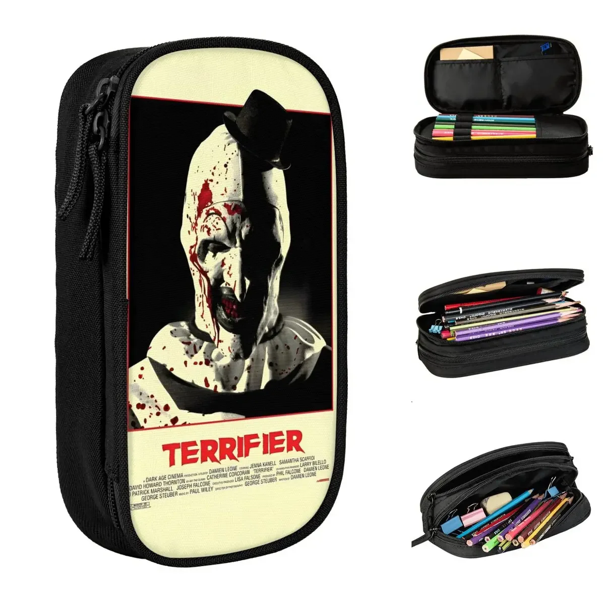 

Creative Terrifier Horror Clown Pencil Cases Pencil Box Pen Box for Student Large Storage Bag School Supplies Gift Accessories