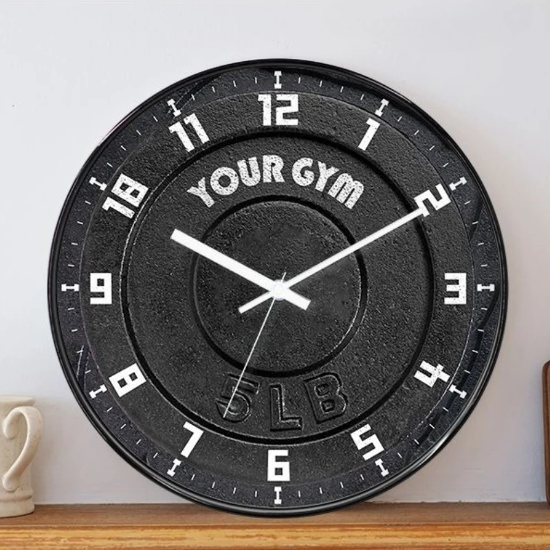Creative Barbell Wall Clocks Living Room Round Wall Watch Bedroom Decoration Silent Clock Modern Home Decoration Accessories