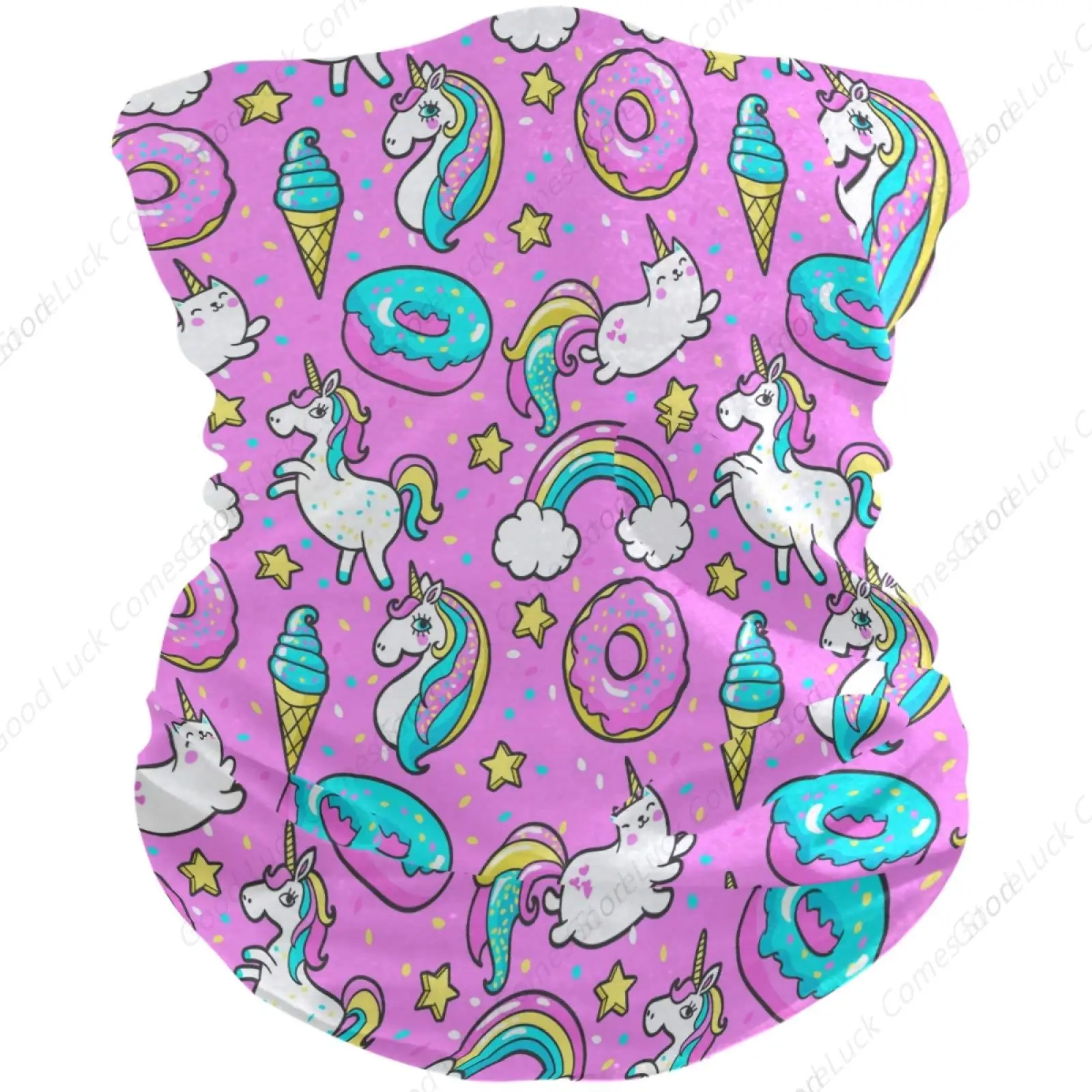 Velo protector bufandas unicornio gato azul Donut mujeres hombres bufanda protector solar polvo viento UV sol envoltura del cabello pulsera sombreros