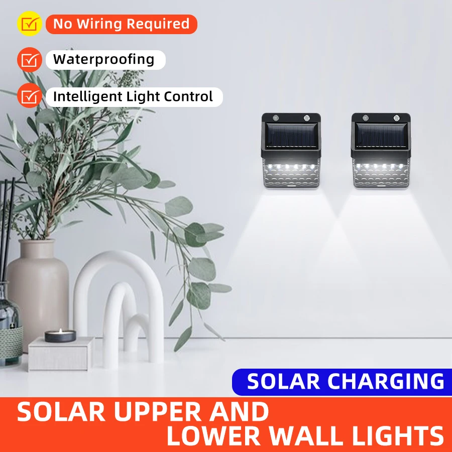 

Mini Solar LED Wall Lamp With Light Sensor Outdoor Household Waterproof Balcony Garden Fence Decoration Lighting Light