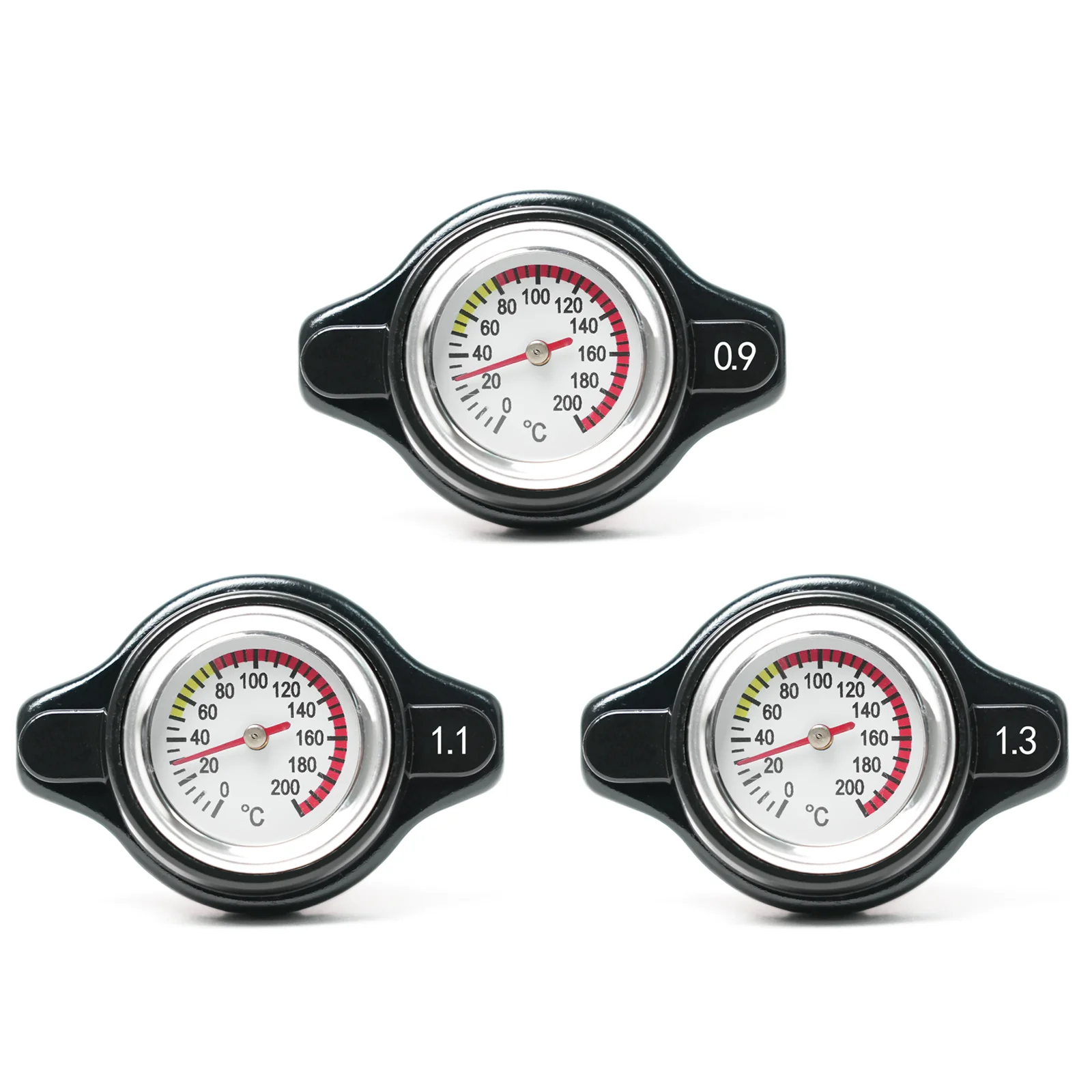 

Car Motorcycle Styling Thermo Radiator Cap Tank Cover Water Temperature Gauge with Utility Safe 0.9 Bar/ 1.1 Bar/1.3 Bar