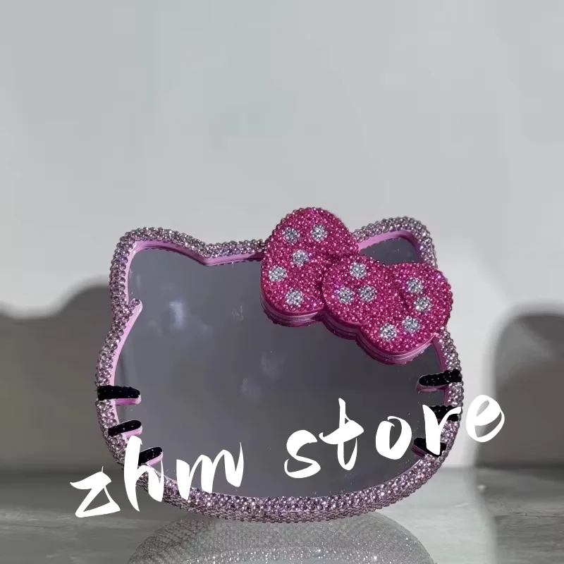 

Персонализированное зеркало для макияжа ручной работы с блестящими стразами, милое и очаровательное, в подарок для девочек