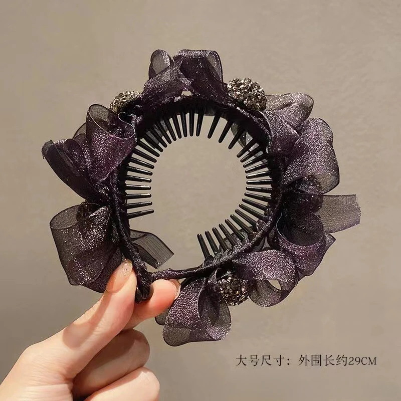 Purple Rhinestone High Ponytail Hair Claw Clip Grab Clip Large Shark Clip Hair Accessories for Women Elegant Barrettes Headdress