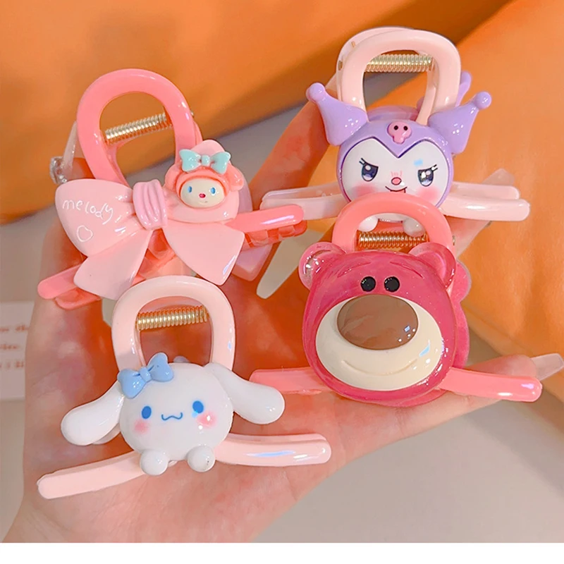 Sanrio Halloween Cinnamoroll Hairpins Lotso Hair Claws Women My Melody Hair Clips Girl Kids Kuromi Hair Accessory Party DIY Gift