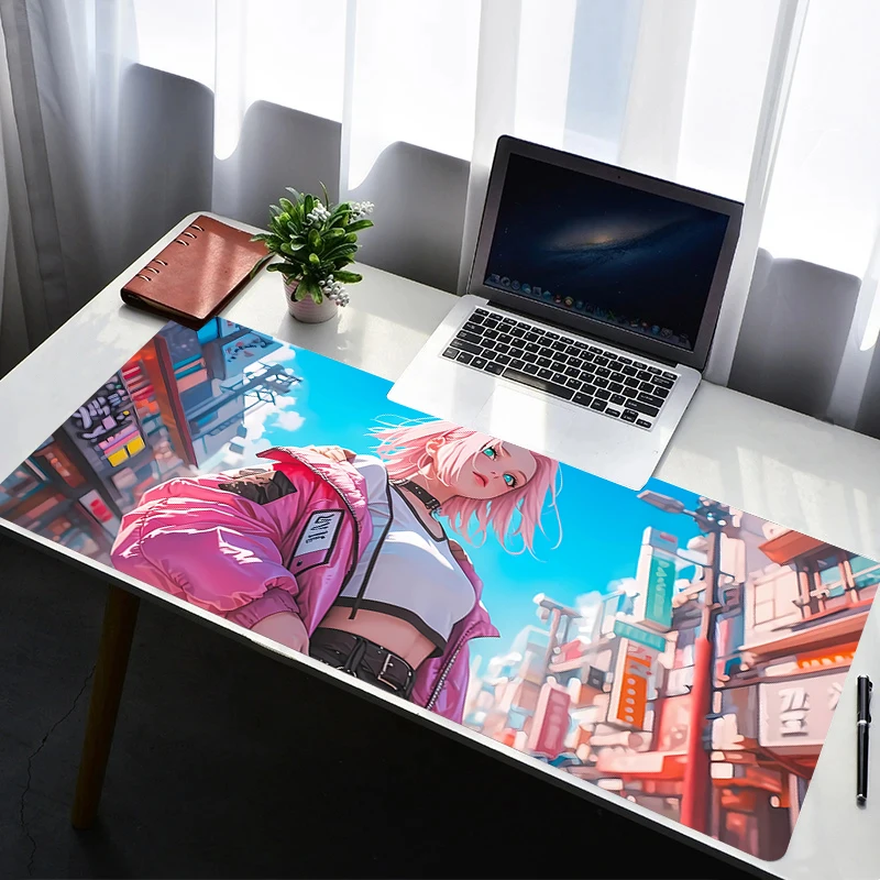 

Mouse Pad Non Slip Rubber Mousepad Laptop Gamer Cabinet Keyboard Pad Office Computer Naruto Sakura Haruno Desk Gaming Mouse Mat