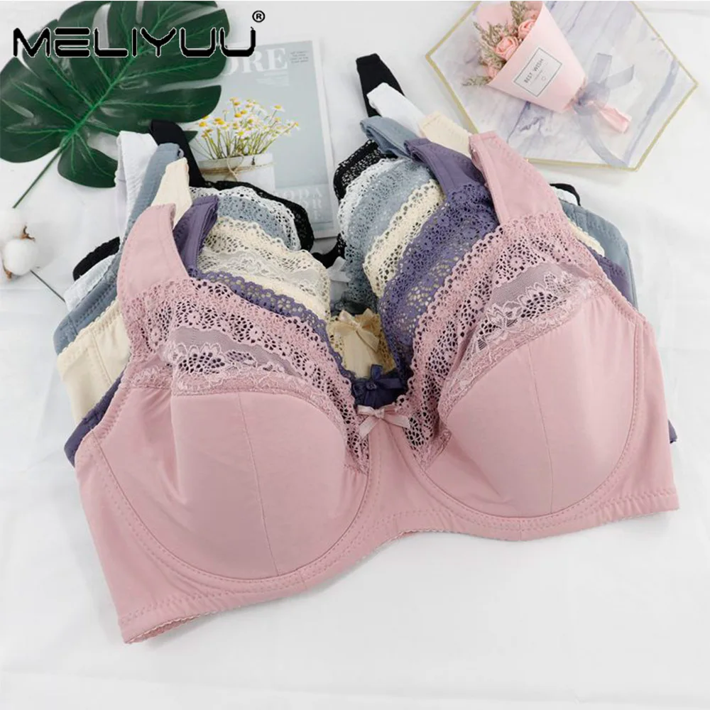 Fashion Cozy Lace Bra For Women Big Size Full Cup Underwired Push Up Bra Plus Size Lingerie 38-52 D DD E F G Cup