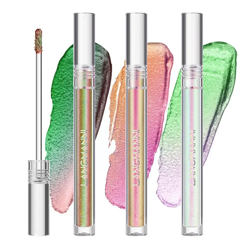 Sombra de ojos líquida de diamante, resaltador de secado rápido, resistente al agua, brillo de ojos duradero, súper sombra de ojos, brillo, Cosméticos brillantes, Pe S3G2