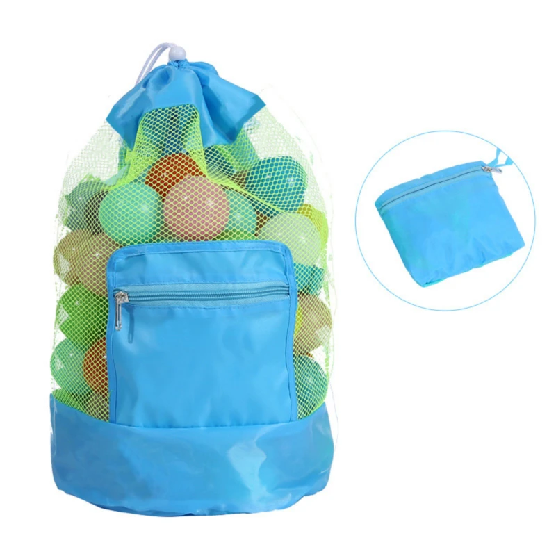 Bolsa de almacenamiento plegable para juguetes de playa, bolsa de malla para viajes, organizador de artículos diversos, mochila de almacenamiento