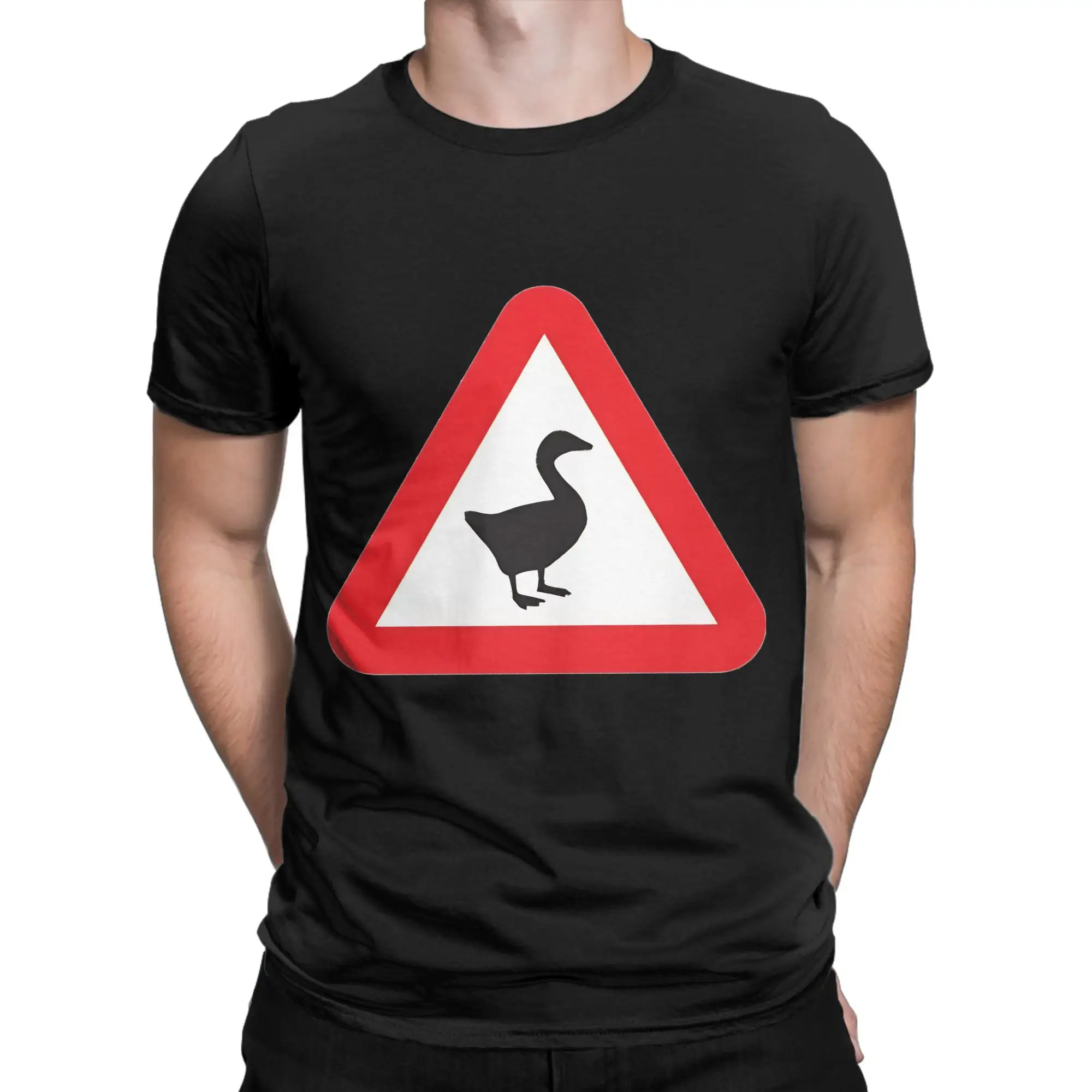 Untitled goose game art poster Funny 100% Cotton T-Shirt Untitled Goose Game Tops Tees For Men
