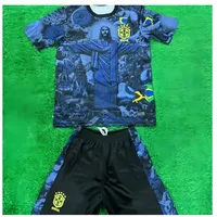 24/25 Latest Explosive Sports Football Jersey Brazil Special Edition Training Jersey Summer Adult Men's Crew Neck Set Quick Dry