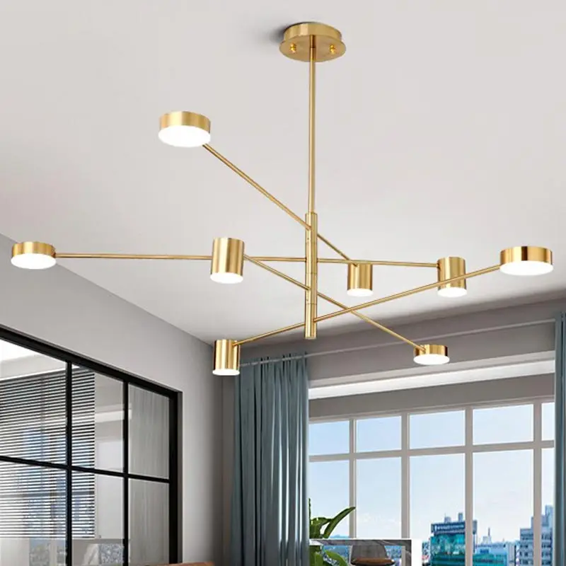 Modern Ceiling Led Chandelier Living Room Large Hanging Lamp Light Fixture Bedroom Dining Room Home Decoration Copper Black Lust