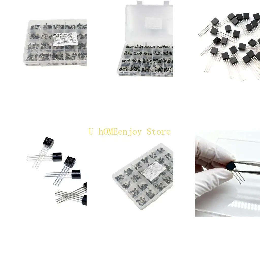 

B0KF 480Pieces Transistor Components 24 Storage Box for Making and Repair