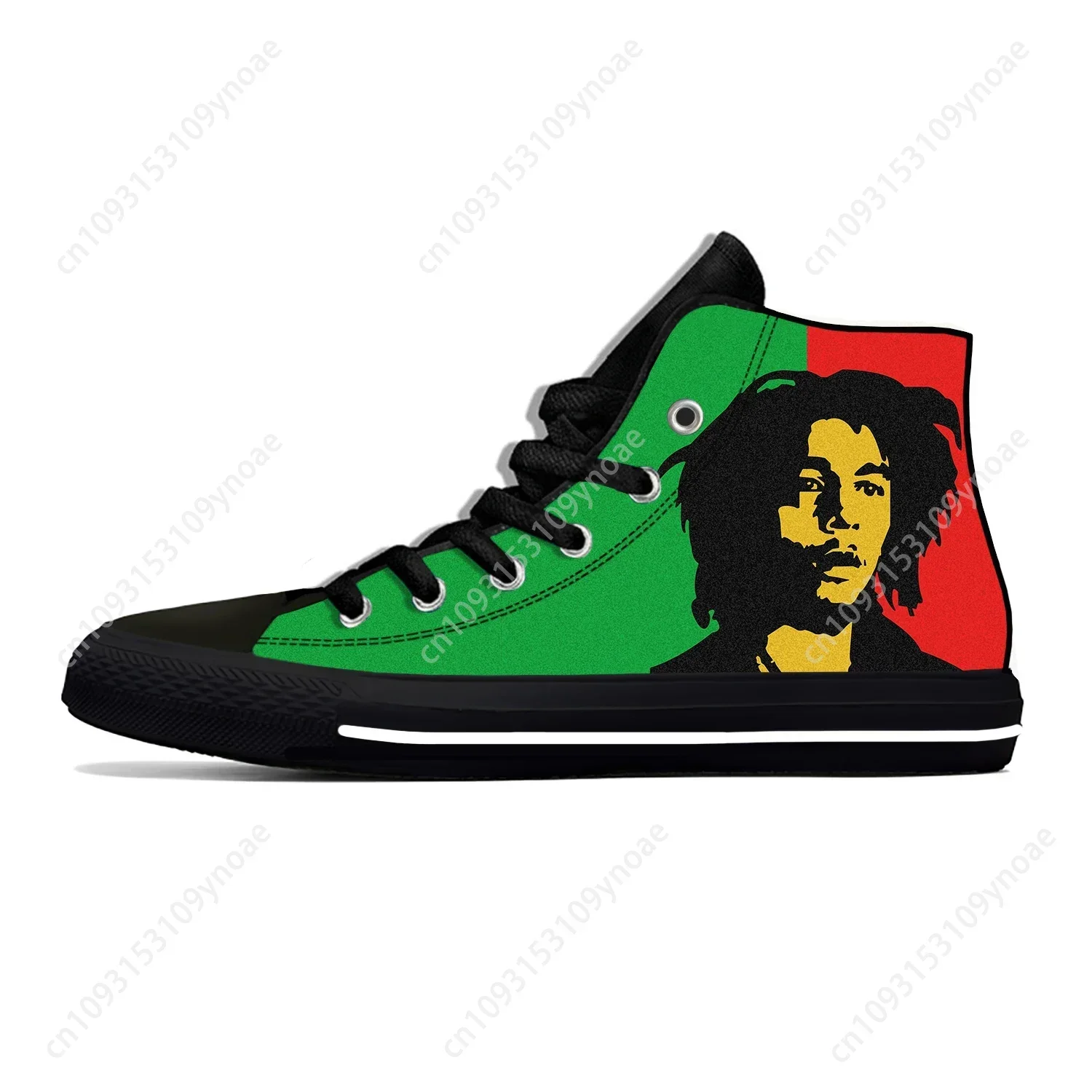 

Hot Music Singer Fashion Casual Cloth Bob Marley Reggae Rasta Rock Shoes Latest High Top Lightweight Men Women Custom Sneakers