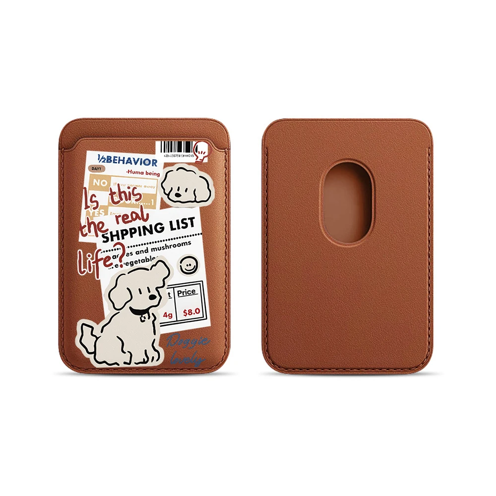Doggie Lovely Leder-Kartenetui Handyhülle Kartenhalter für Magnetische Hülle Geeignet für alle iPhone Magsafe Karten-Handy-Rückseiten-Taschen – Detail 19