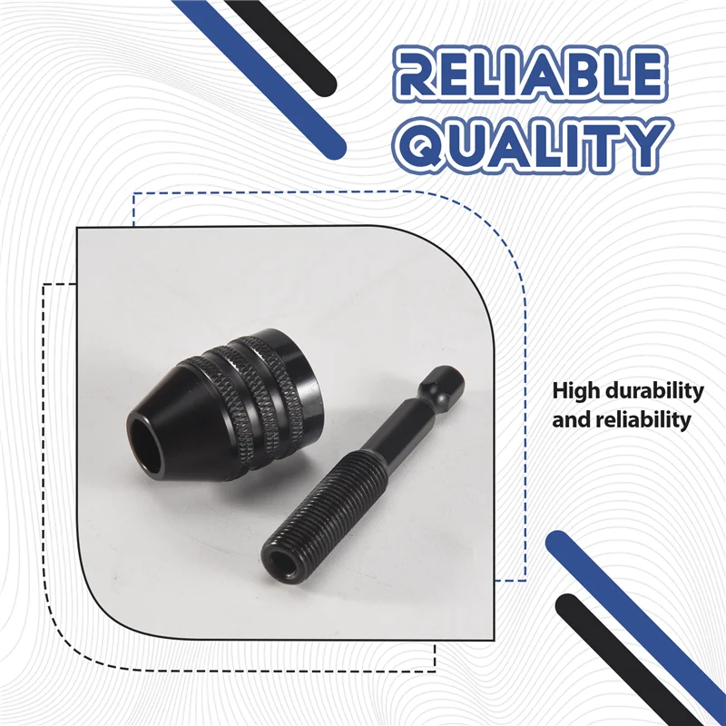 MAKE-3PCS 1/4 Polegada hex shank keyless broca mandril adaptador de mudança rápida conversor brocas de impacto, acessórios de ferramenta elétrica