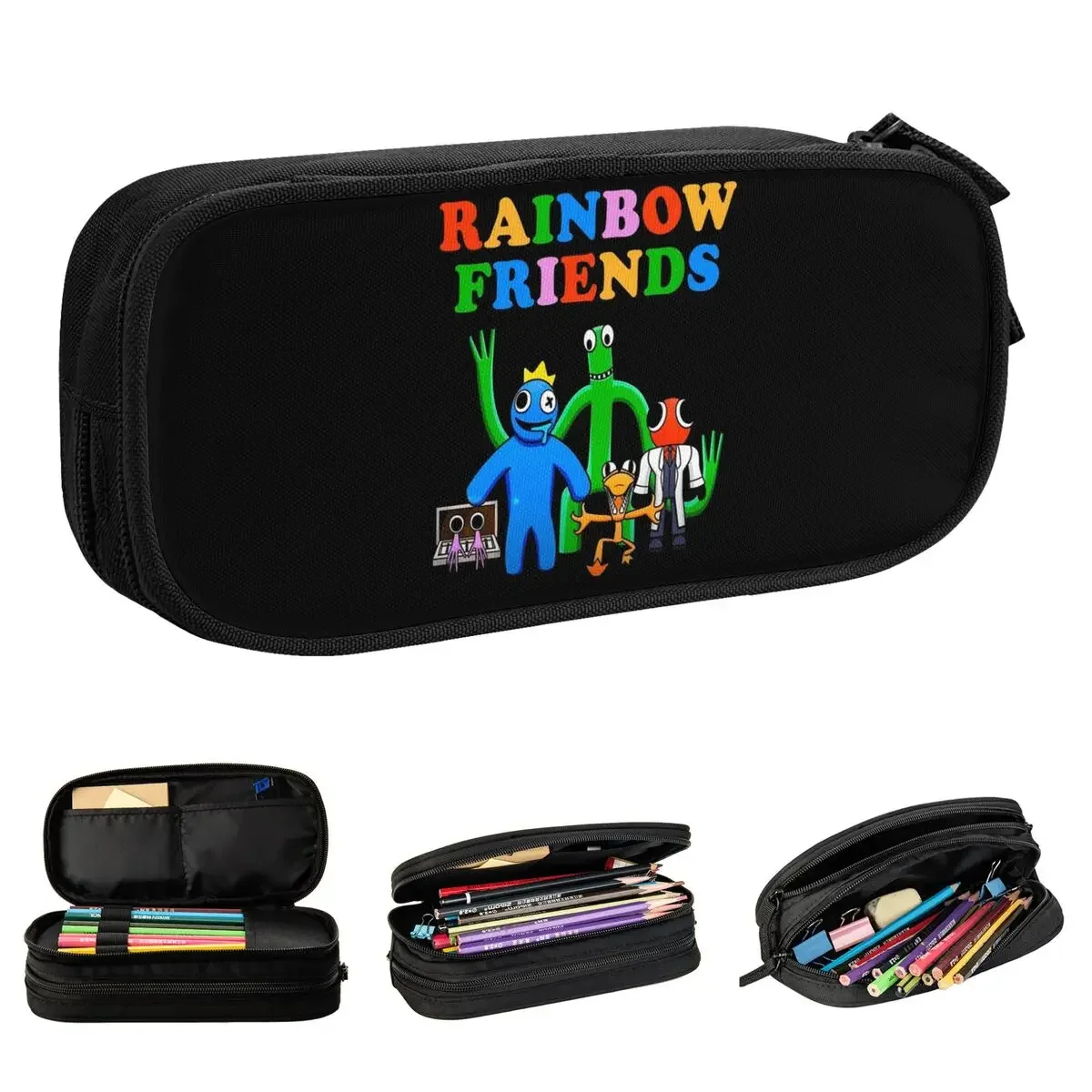 Creative Rainbow Friends Pencil Cases Blue Red s Pencil Box Pen Box Kids Big Bag School Supplies Gifts Stationery