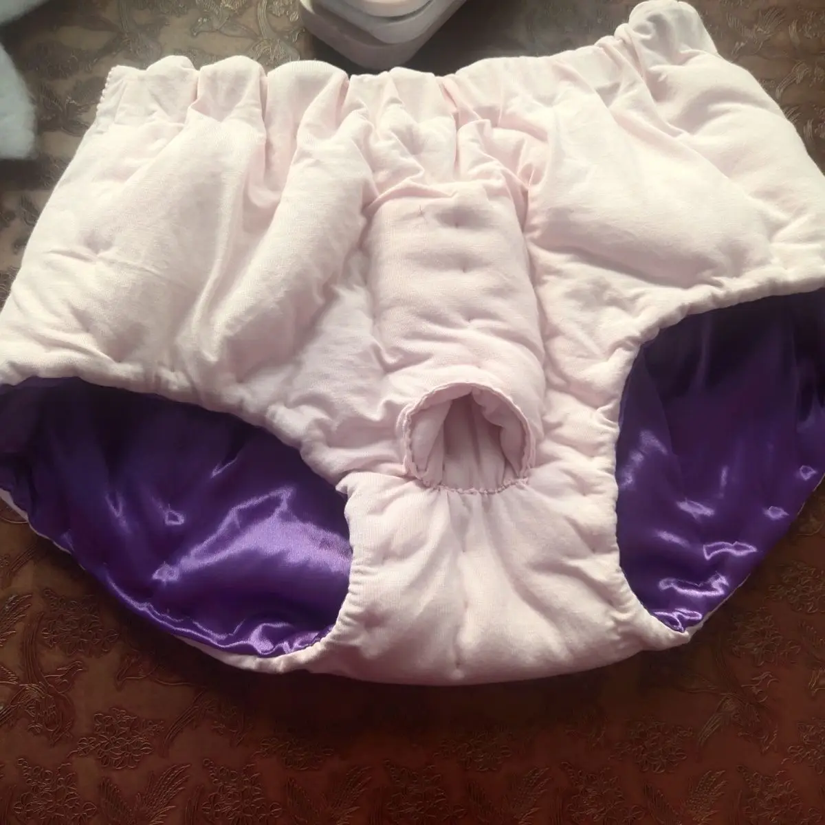 Thicken Handmade Cotton Briefs Built-in Sheath Erotic Panty ABDL Comfort Smooth Double Sided Ice Silk Panties FKK Party Fetish