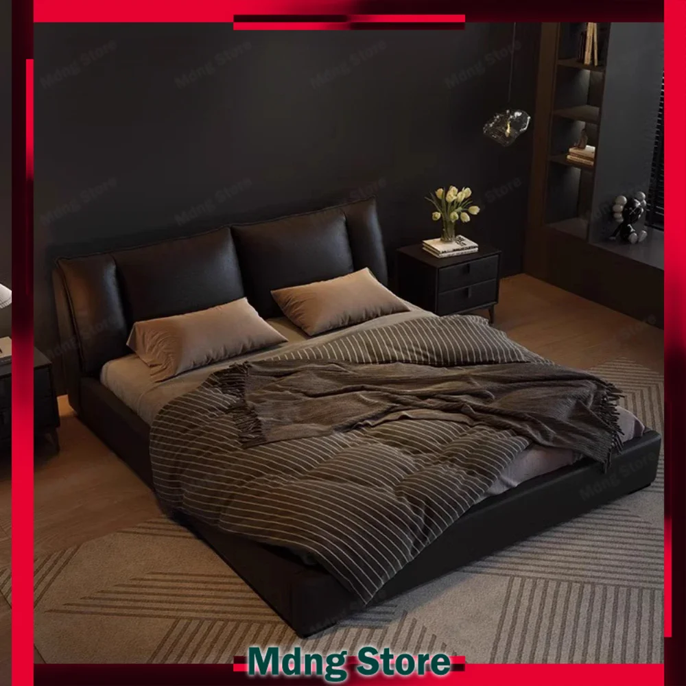 

Black Upholstered Bed King Size Upholstery Double Floor Bed 180x200 Kids Lounge Camas Matrimoniales Furniture Decoration