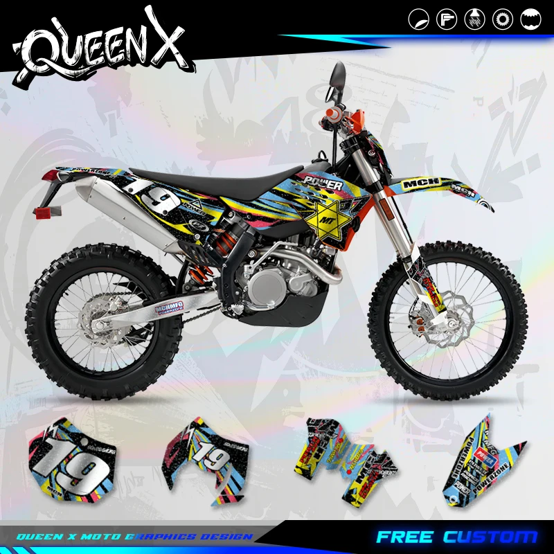 QUEEN X MOTO For KTM SX SXF 2007 2008 2009 2010 EXC XCW 2008 2009 2010 2011 Custom Team Motorcycle Graphics Decal Stickers Kit