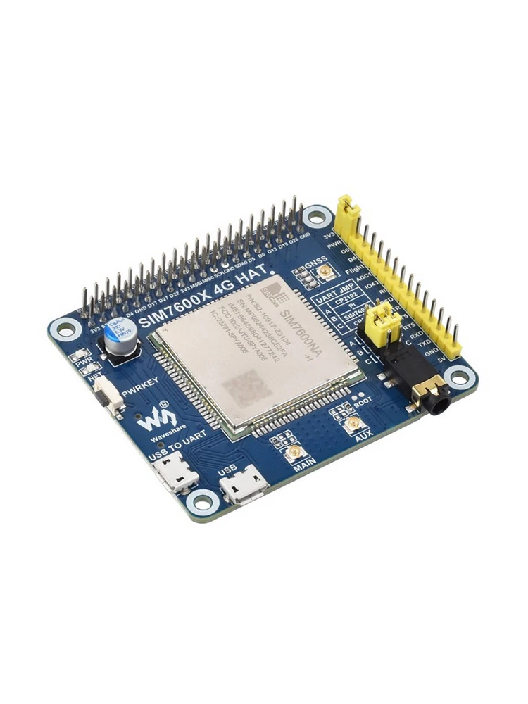 SIM7600NA-H 4G قبعة لـ Raspberry Pi LTE Cat-4 4G دعم GNSS لتحديد المواقع لأمريكا الشمالية Raspberry Pi دعم مكالمة هاتفية SMS