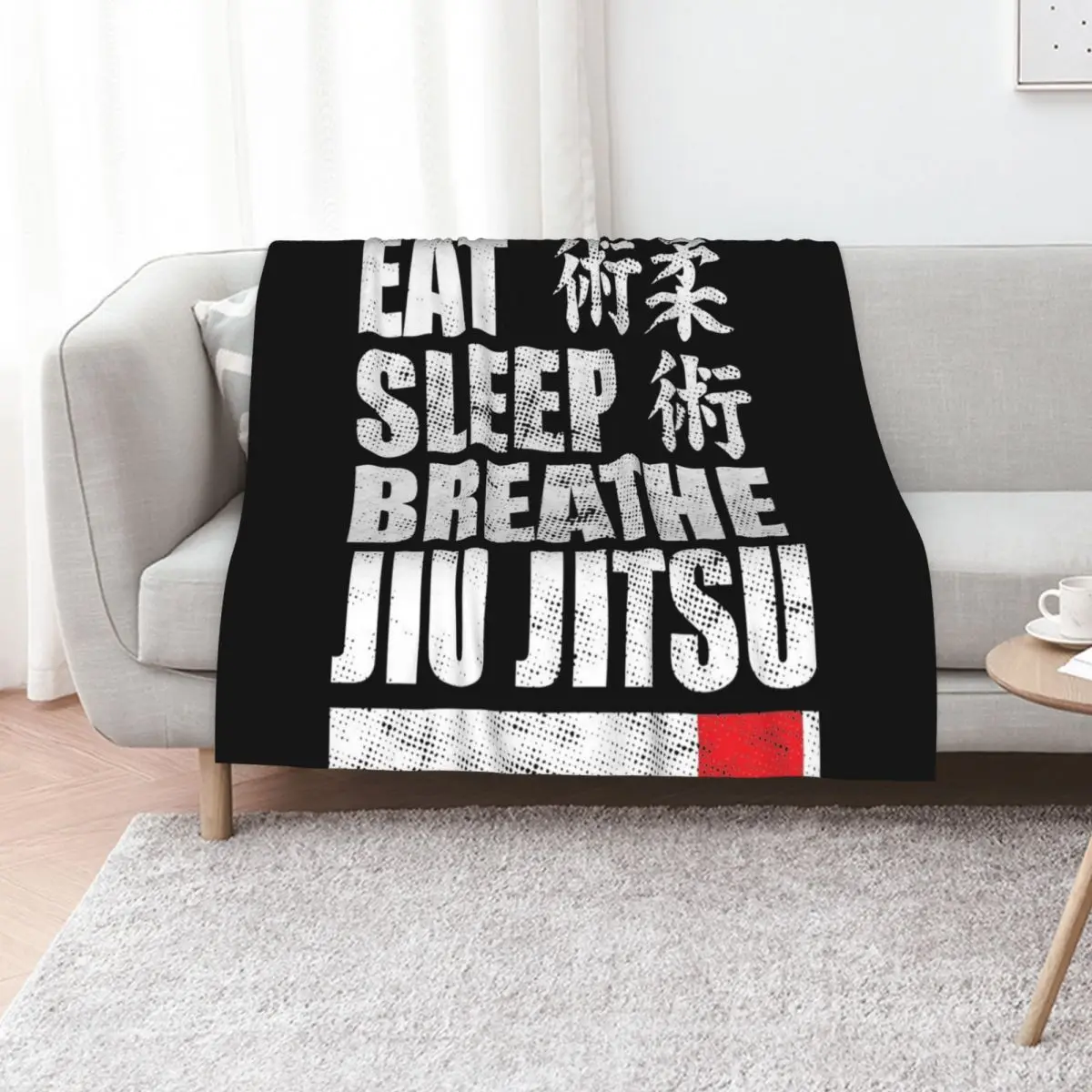 Eat Sleep Breathe Jiu Jitsu Throw Blanket Softest wednesday Warm Giant Sofa Plaid funny gift Blankets