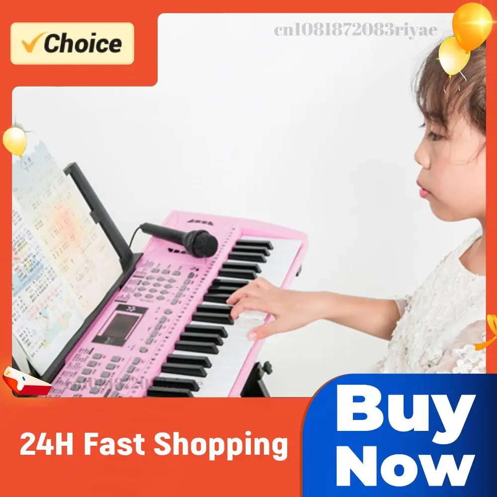 

61-клавишная электронная клавиатура-пианино со стойкой, цифровой портативный синтезатор для начинающих, детей и студентов