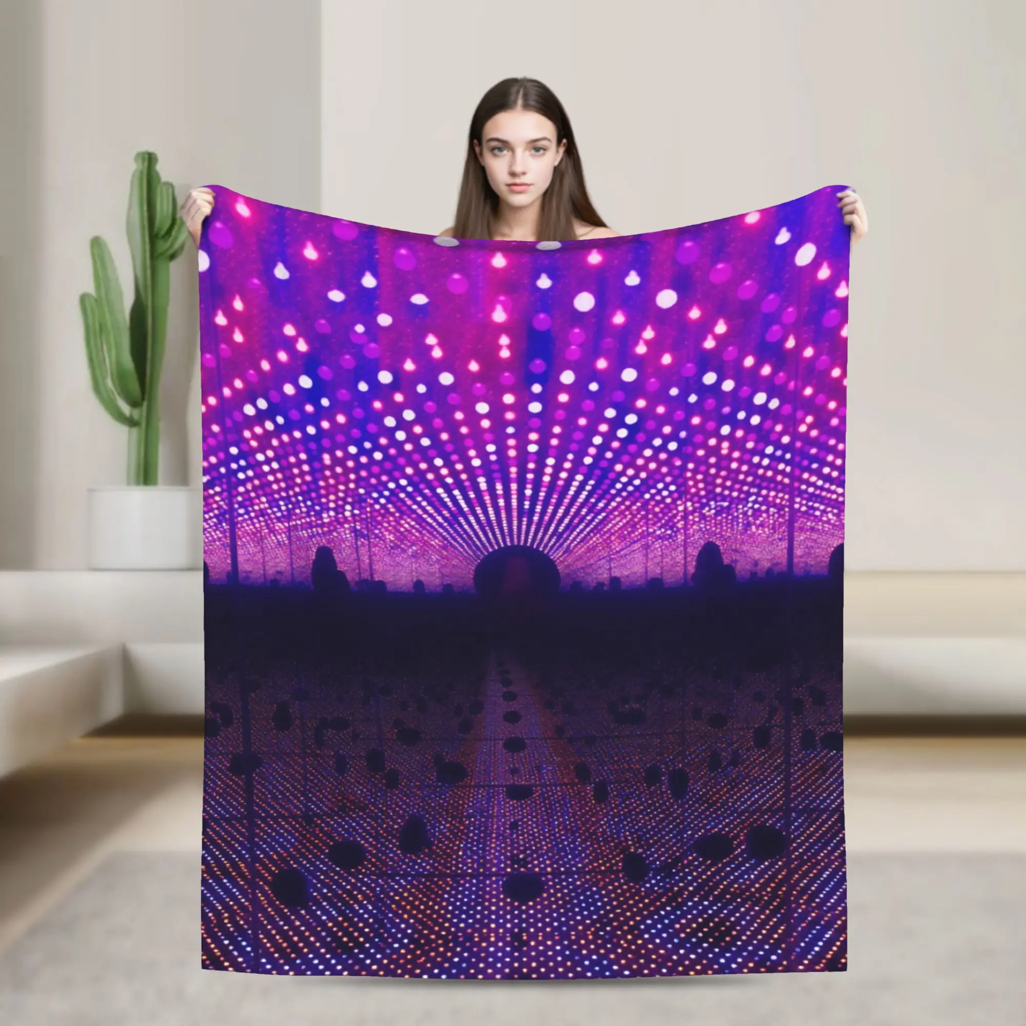 Yayoi Kusama Infinity Mirror Room Blanket Cozy  Throw Blanket Winter Girls Chair Sofa Bed Camping Bedspread