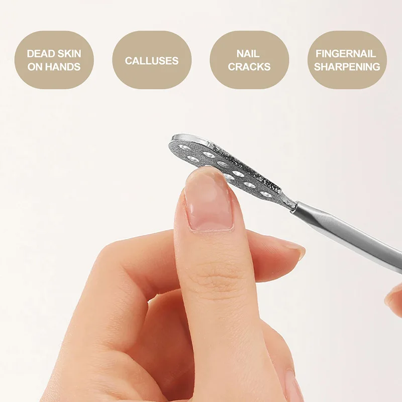 プロのフットグラインダー、角質除去ツール、両端ステンレス鋼フットファイル、ペディキュアスクラバー、角質除去ツール