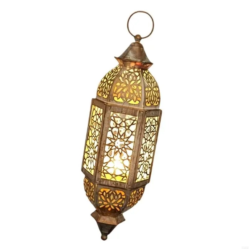 Romantics Iron Holders Moroccans Pattern Lantern For Garden Patios 55KF