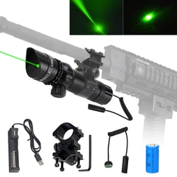 Tactical Hunting Laser Pointer Sight 532nm Green/Red Dot Rifle Underbarrel Mount Compact Scope Adjustable Up Down with Switch