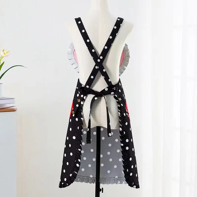 Polka Dots Kitchen Cooking Apron Polyester Waterproof Oil-Proof for Woman Avental De Cozinha Delantal Cocina