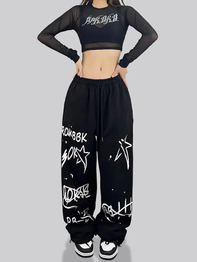 Summer pants straight-leg cargo pants n retro striped quick-dry jazz dance athletic slacks