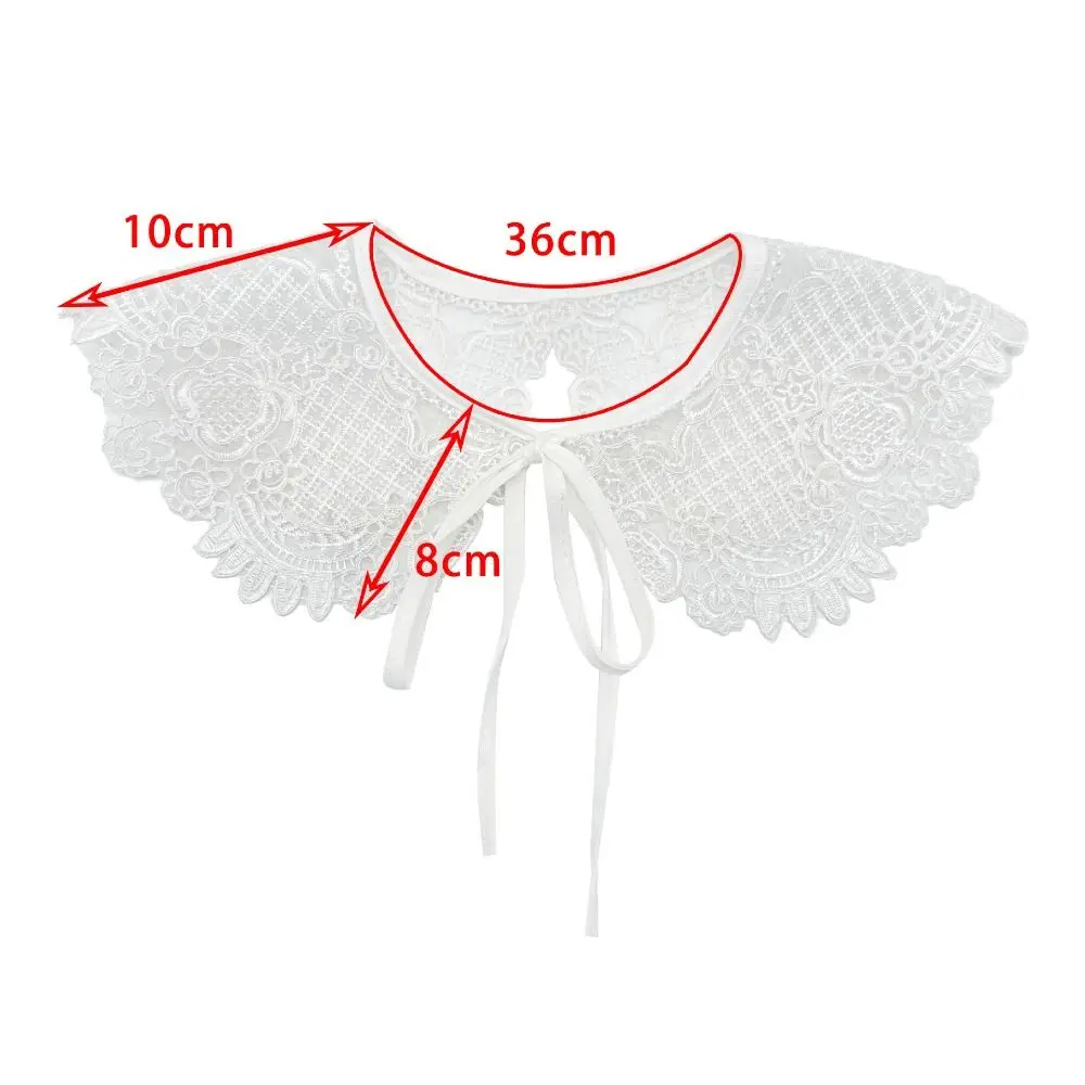 Vintage Style Lace Embroidery Fake Collar Skirt Decoration Fake Collar Lace Up Shawl Dress Blouse Decor