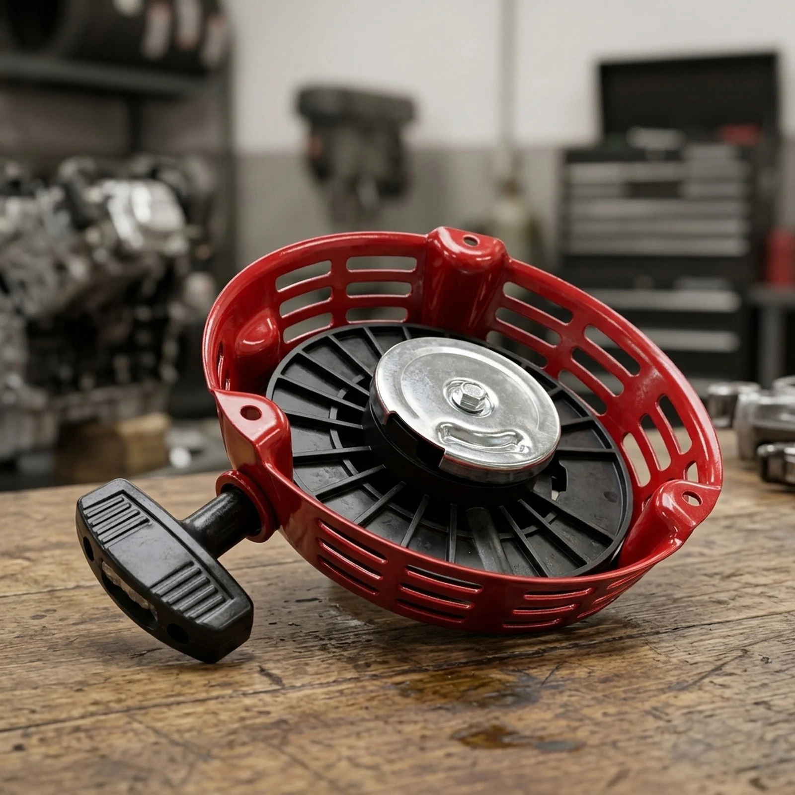 Pull Cord Device Engine Pull Start Consistent Starting Performance Robust External Housing Manual Pull Activation