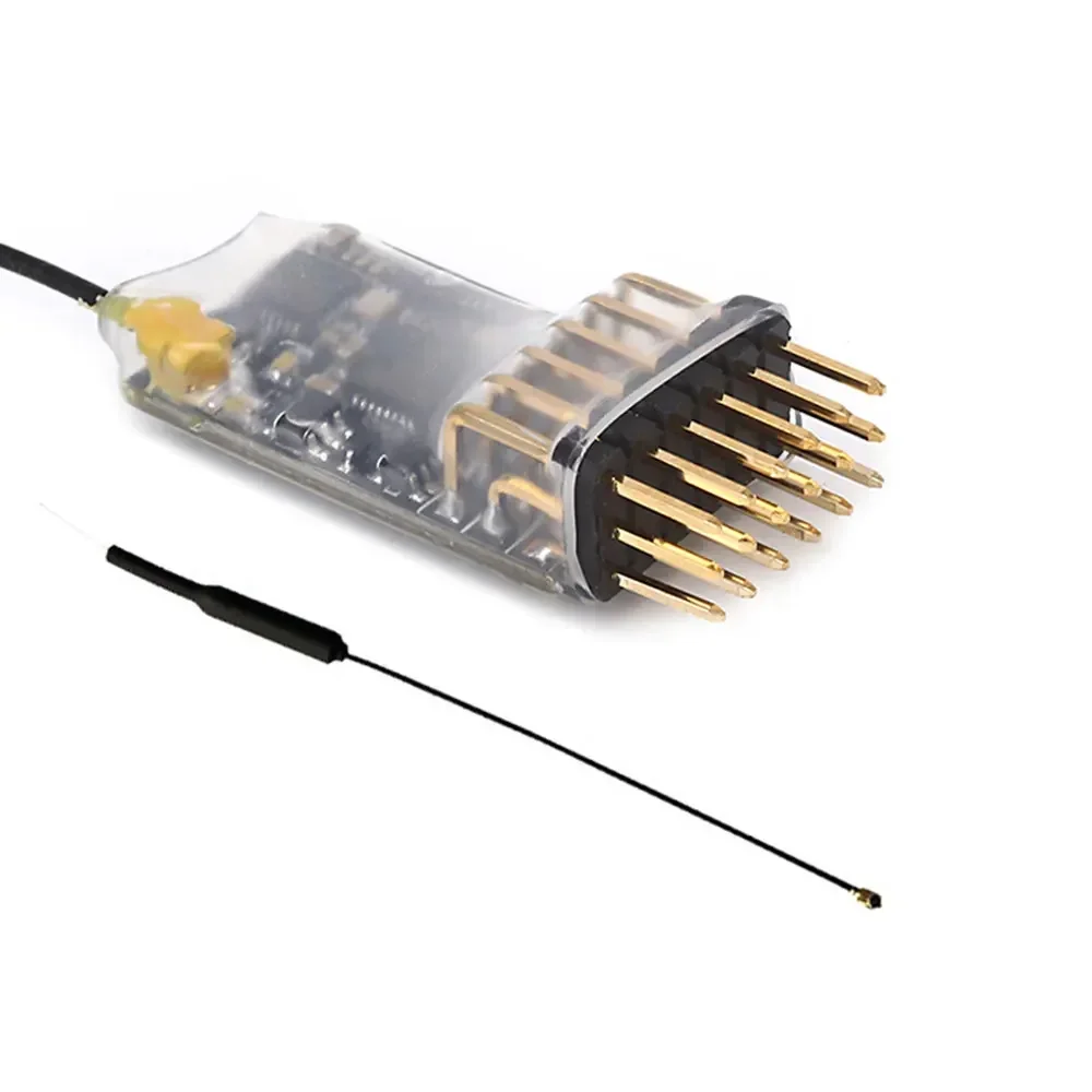 ELRS 2.4G 5CH PWM ExpressLRS Receiver with 2.0dBi 2.4G Copper Pipe Antenna Support ELRS 3.0 PWM/CRSF Protocol for RC FPV Drone