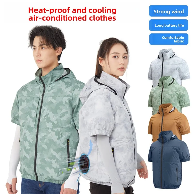 

Summer New Air-conditioning Suit Fishing Suit Short-sleeved Heatstroke Cooling Outdoor Leisure Fan Suit （Excluding battery）