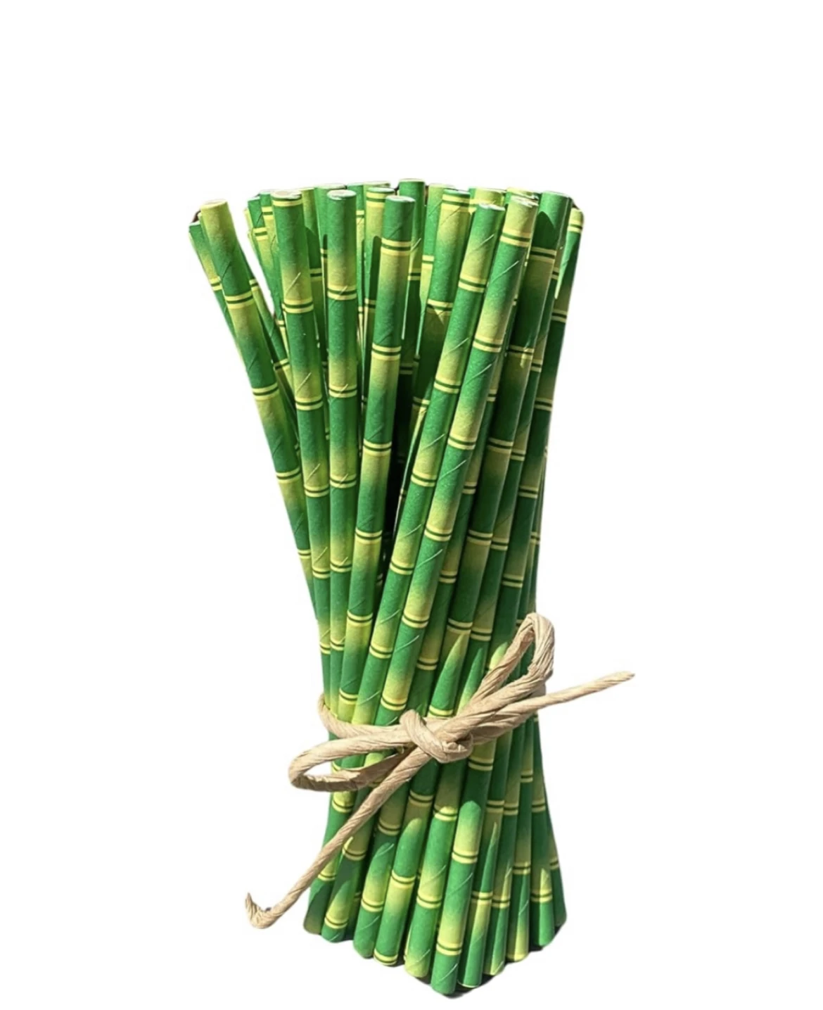 

100pcs biodegradable green bamboo paper straws drink items cocktail smoothies drinkware for birthday wedding party supplies