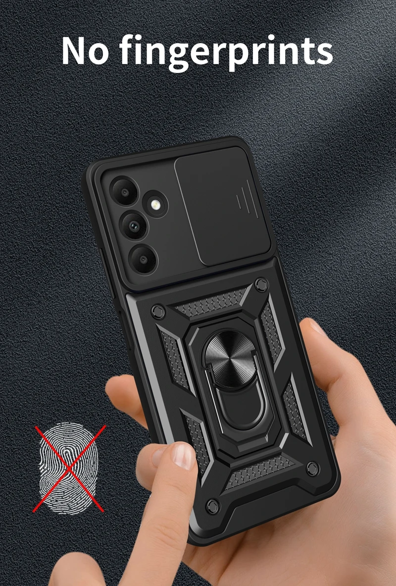 Car Magnetic Ring Holder Armor Shockproof Case For Samsung Galaxy A55 A35 A25 A15 A05 A05S M35 M15 5G Lens Protect Cover