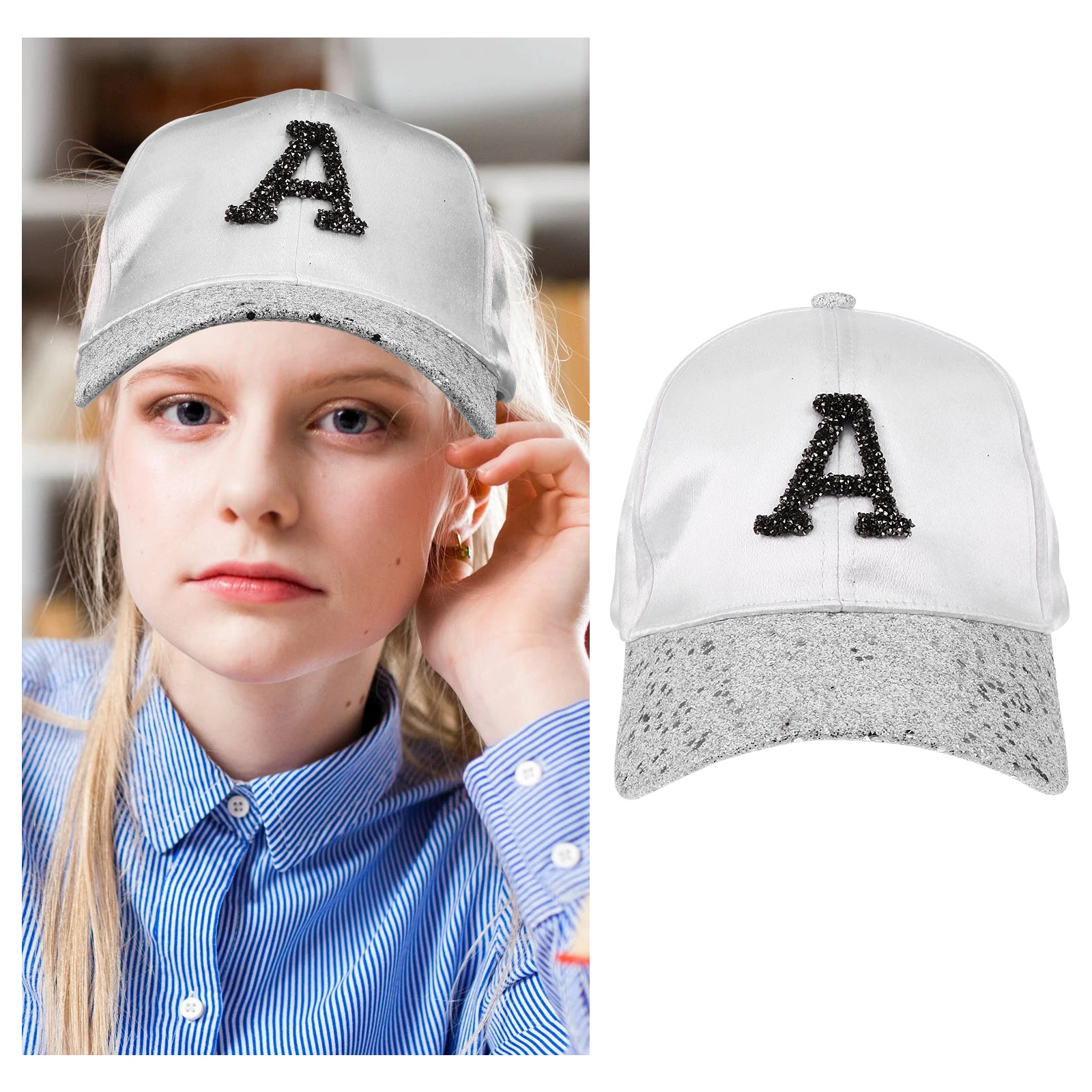 

Alphabet Baseball Cap Summer Hat Peaked Sun Hat White Women Outdoor Travel Cotton Polyester Breathing Design Fashion Match