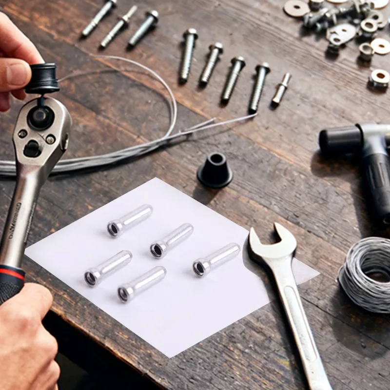 الألومنيوم Derailleur التحول الكابلات نهاية قبعات نصائح العقص ملحقات الدراجة الجبلية دراجة الفرامل التحول كابل نصائح 20-100 قطعة #5