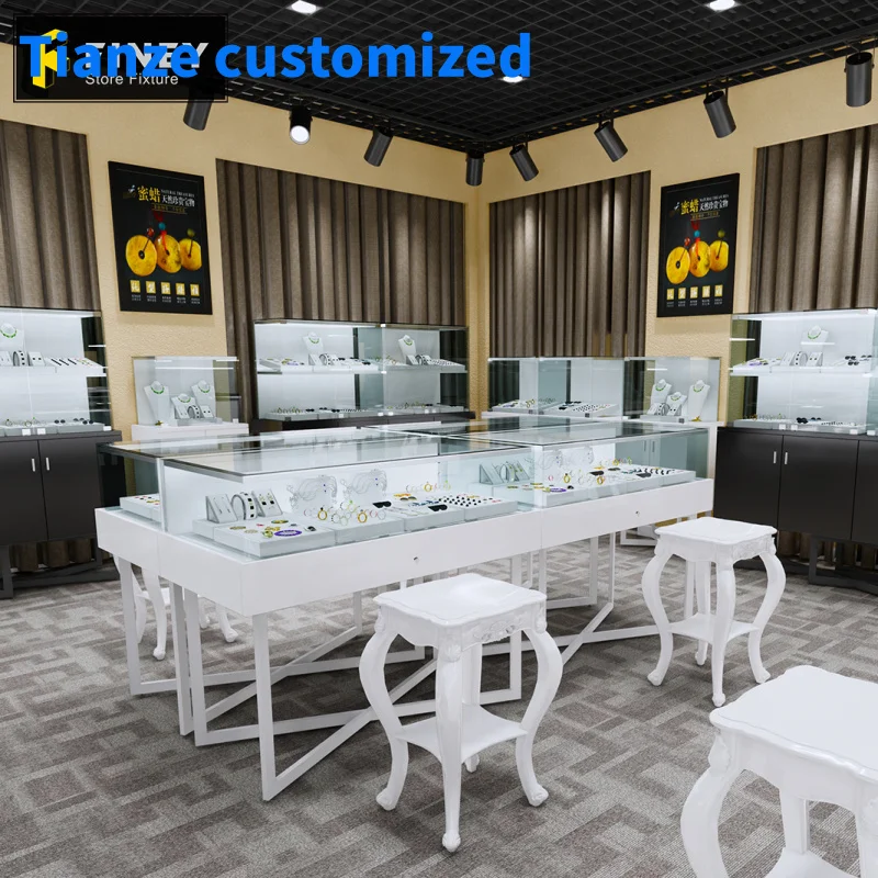 

(Customized) gemstone shop interior furniture watch display cabinet jewellery showroom designs jewelry store display showcase