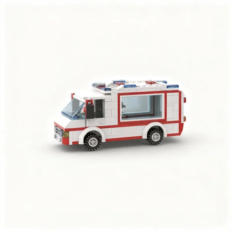 248pcs MOC Ambulance City Model Building Blocks Christmas Gift Construction Idea 3D Collection Creative Craft Birthday Brick