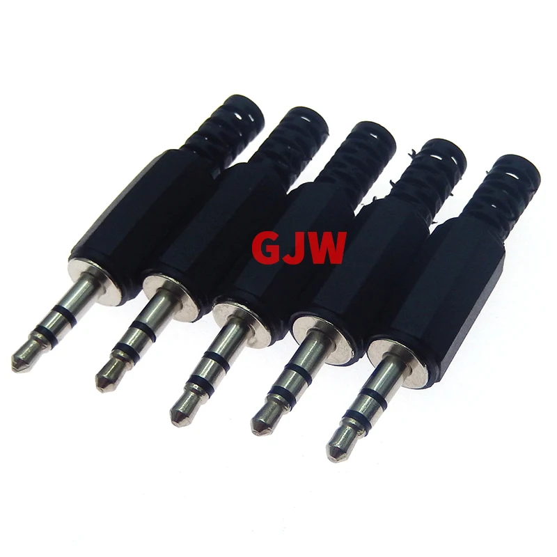 5pcs 3.5mm Stereo Male Plug Jack Audio Adapter Connector 3 sections 3.5MM 3 Pole